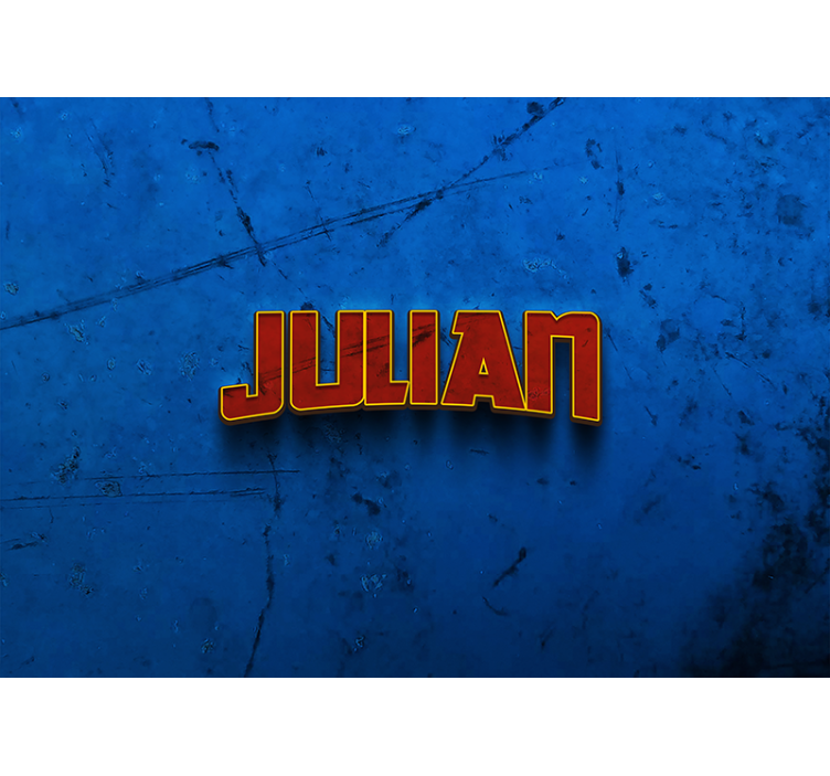 Toile fenêtre bleu mur de super-héros avec nom - TenStickers