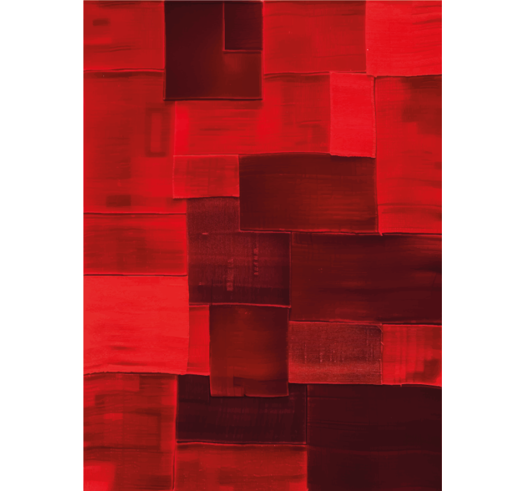 Toile fenêtre rouge motif reconstruit - TenStickers