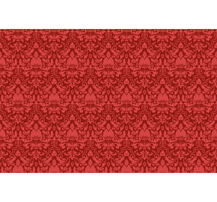 Toile fenêtre rouge motif baroque superposé - TenStickers