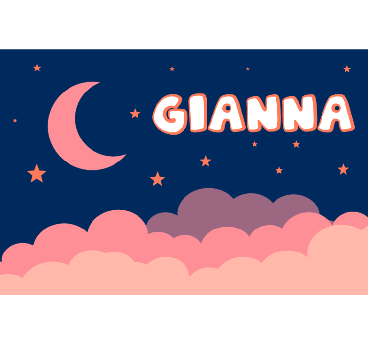Toile fenêtre violet ciel et lune personnalisable - TenStickers