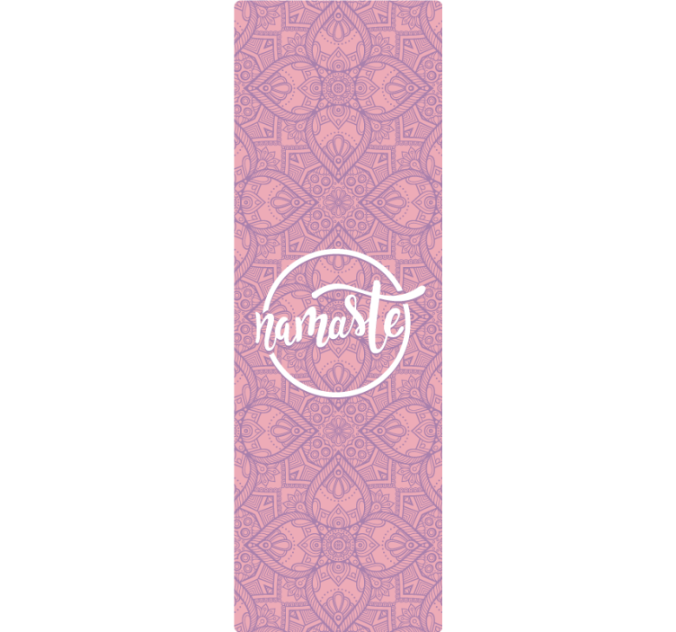 Toile fenêtre violet namaste yoga décorative - TenStickers