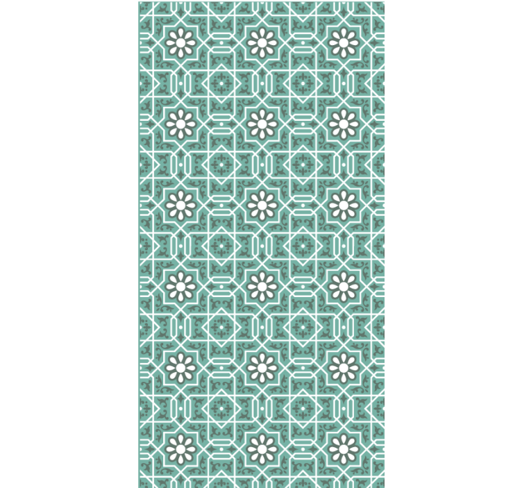 Toile fenêtre bleu motif marocain - TenStickers