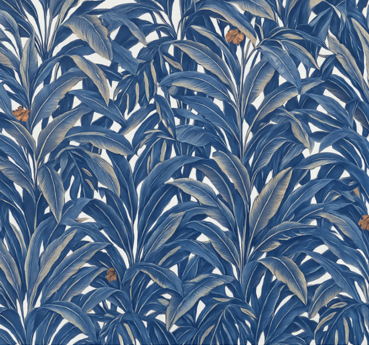 Toile fenêtre bleu jungle indigo luxuriante - TenStickers
