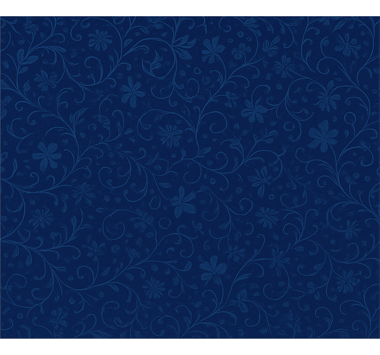 Toile fenêtre bleu motif floral marine - TenStickers