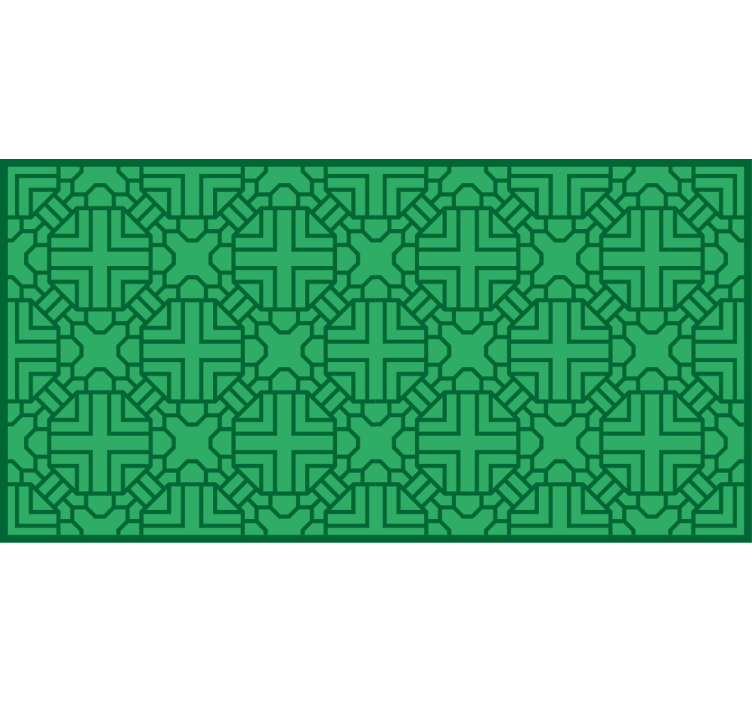 Toile fenêtre vert motif coréen vert - TenStickers