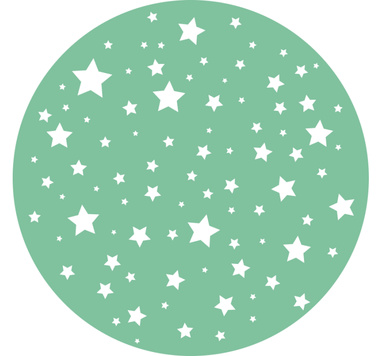 Toile fenêtre vert étoiles vertes rondes - TenStickers