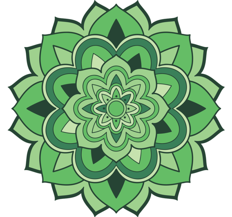 Toile fenêtre vert mandala vert - TenStickers