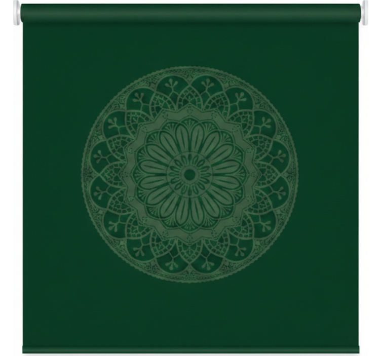 Toile fenêtre vert motif mandala vert - TenStickers