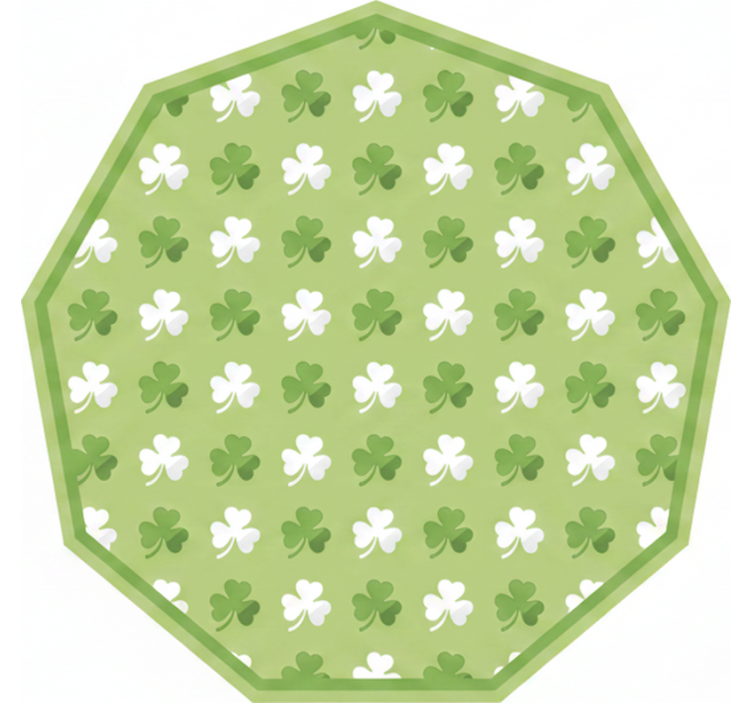 Toile fenêtre vert rayures trèfle vert et blanc - TenStickers