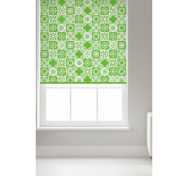 Toile fenêtre vert abstrait vert et blanc - TenStickers