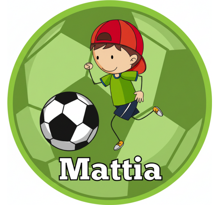 Toile fenêtre vert design football avec nom personnalisable - TenStickers