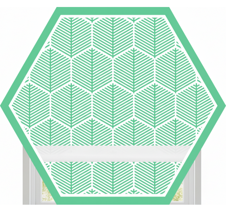 Toile fenêtre vert forme hexagonale de plantes vertes - TenStickers