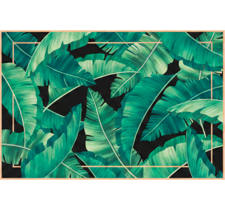 Toile fenêtre vert feuilles vert foncé - TenStickers