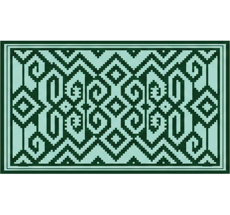 Toile fenêtre vert couleurs vertes mapuche - TenStickers