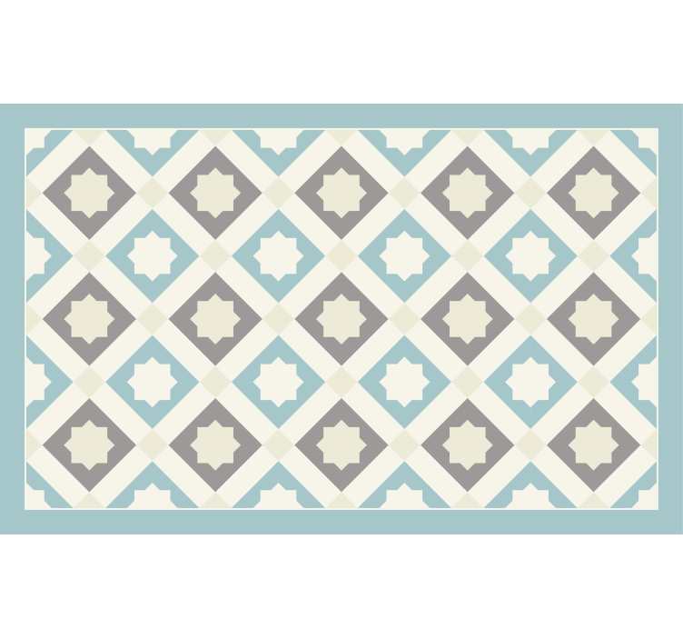 Toile fenêtre chambre étoiles géométriques bleues claires - TenStickers