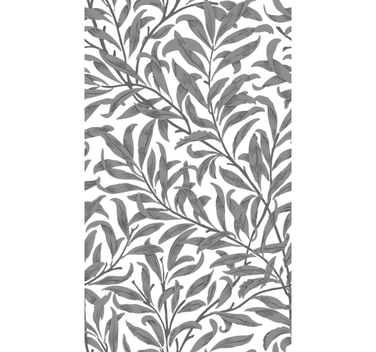 Toile fenêtre fleur motif botanique gris - TenStickers