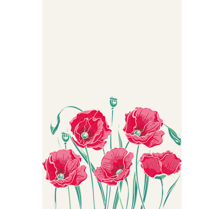 Toile fenêtre fleurs et plantes Élégance coquelicot - TenStickers
