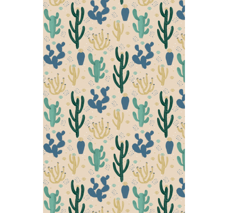 Toile fenêtre cactus motif cactus enchanté - TenStickers
