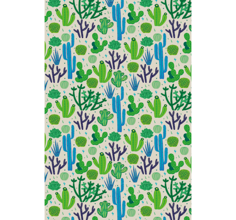 Toile fenêtre cactus motif de cactus - TenStickers