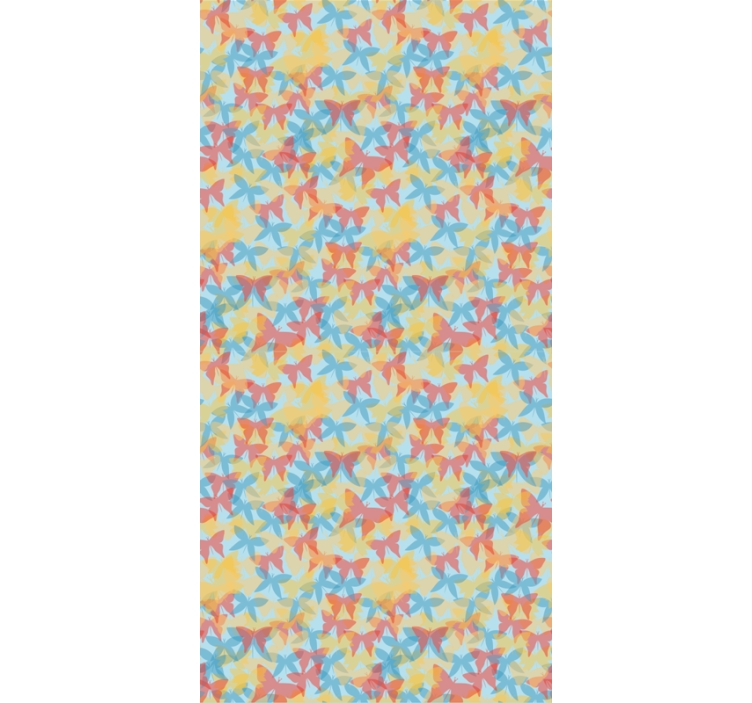 Toile fenêtre papillon orange, jaune et bleu - TenStickers