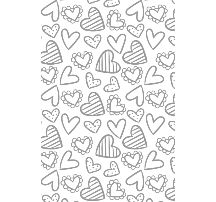 Toile fenêtre romantique modèle de croquis de coeur - TenStickers