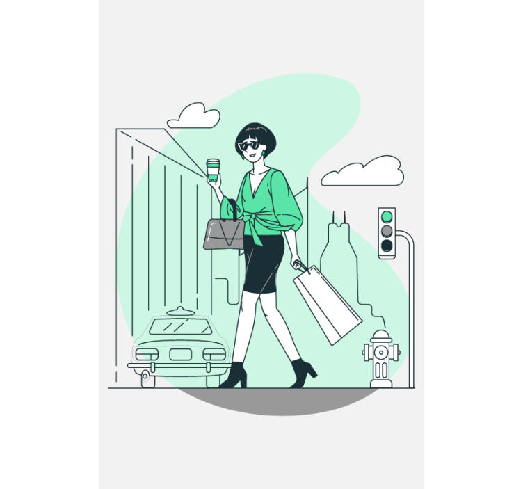 Toile fenêtre avec phrase vie urbaine élégante - TenStickers