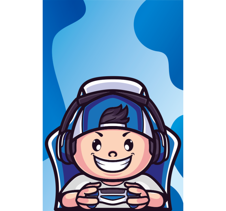 Toile fenêtre geek personnage joyeux - TenStickers