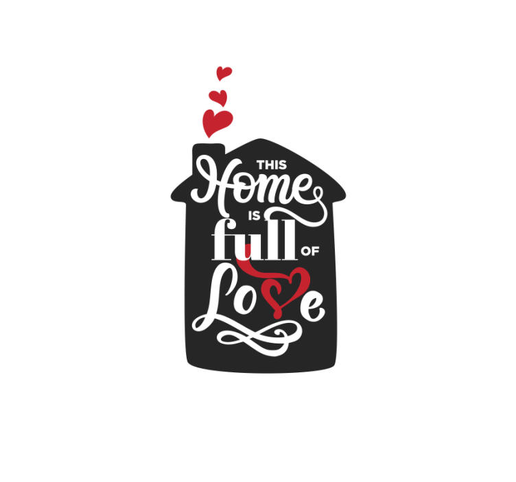 Toile fenêtre romantique maison pleine de signe d'amour - TenStickers