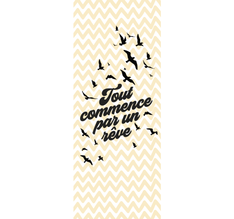 Toile fenêtre avec phrase tout commence par un rêve - TenStickers