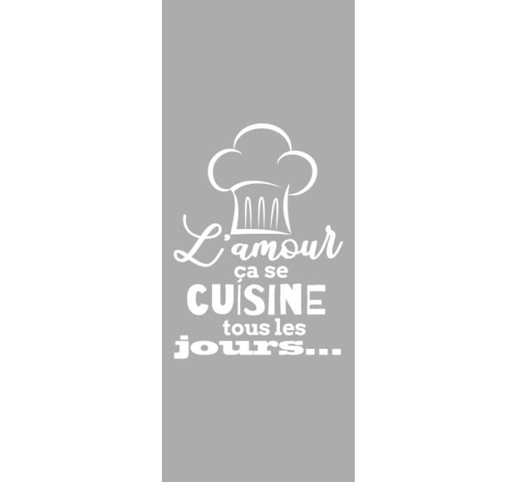 Stores cuisine Texte blanc sur fond gris - TenStickers