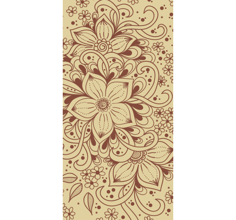 Toile fenêtre rustique motif cachemire floral - TenStickers