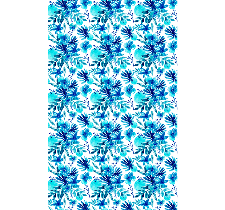 Toile fenêtre fleurs et plantes thème bleu vif - TenStickers