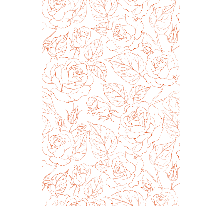 Toile fenêtre salon motifs de roses délicats - TenStickers