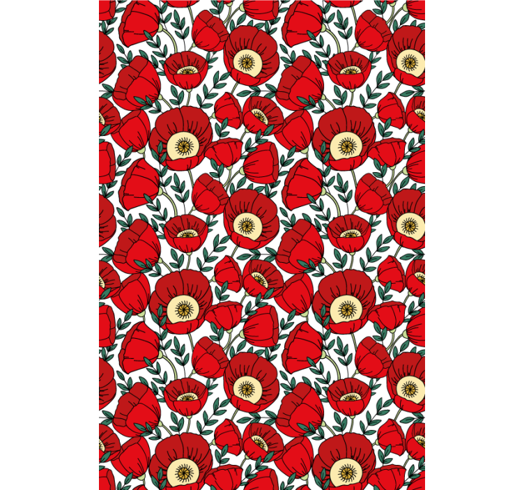 Toile fenêtre fleurs et plantes motif de chiots rouges - TenStickers