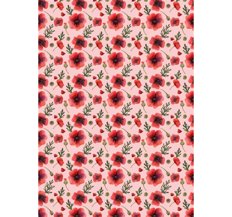 Toile fenêtre fleurs et plantes motif floral de coquelicot - TenStickers