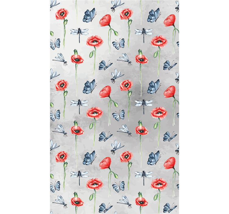 Toile fenêtre fleurs et plantes chiots et insectes - TenStickers