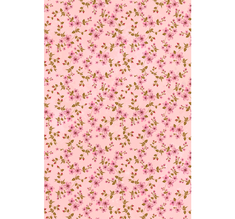 Toile fenêtre fleurs et plantes motif rose élégant - TenStickers