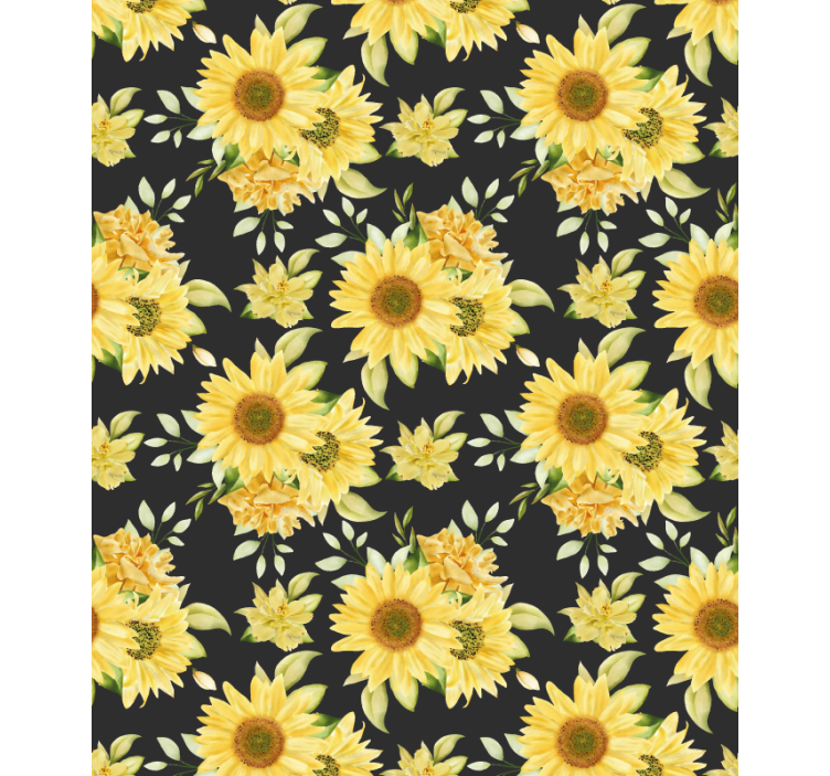 Toile fenêtre fleurs et plantes motif floral de tournesol - TenStickers