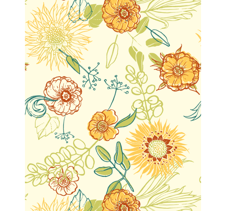 Toile fenêtre fleurs et plantes motifs floraux vibrants - TenStickers