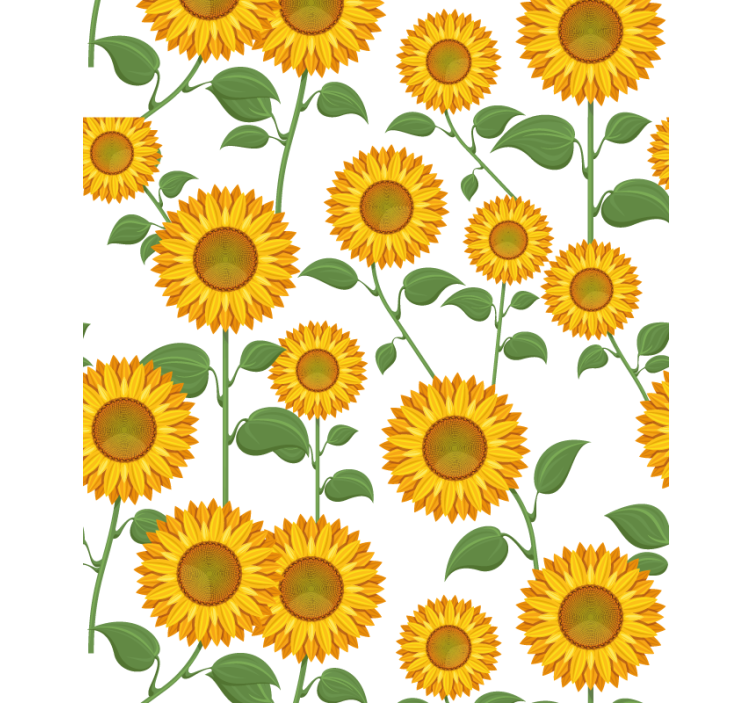 Toile fenêtre fleurs et plantes motif botanique de tournesol - TenStickers