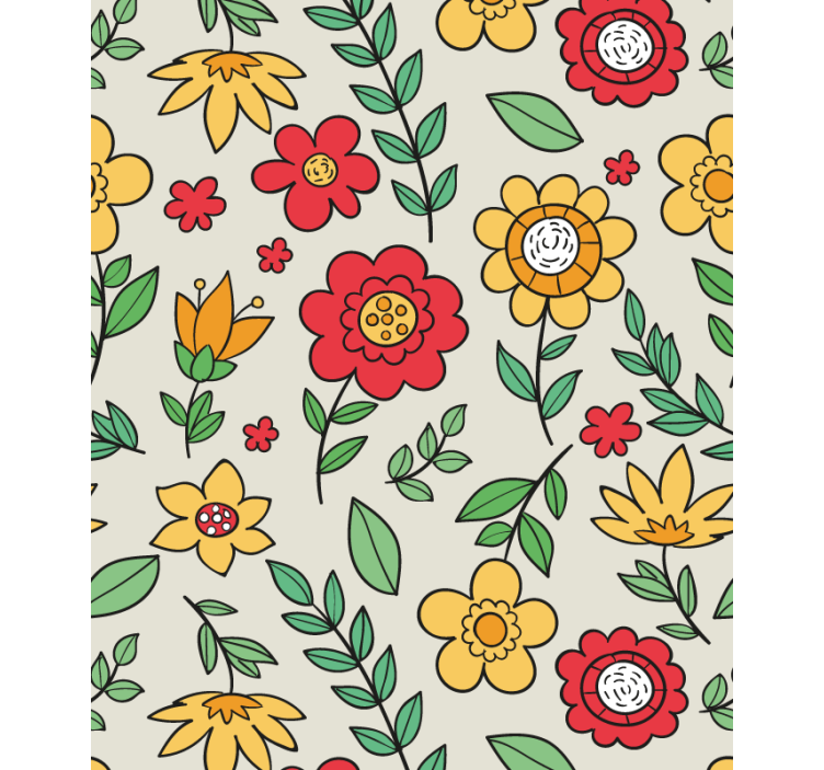 Toile fenêtre fleur motif coloré et vif - TenStickers