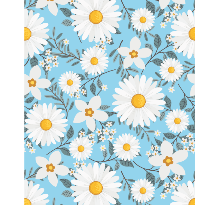 Toile fenêtre fleurs et plantes marguerites éclatantes - TenStickers