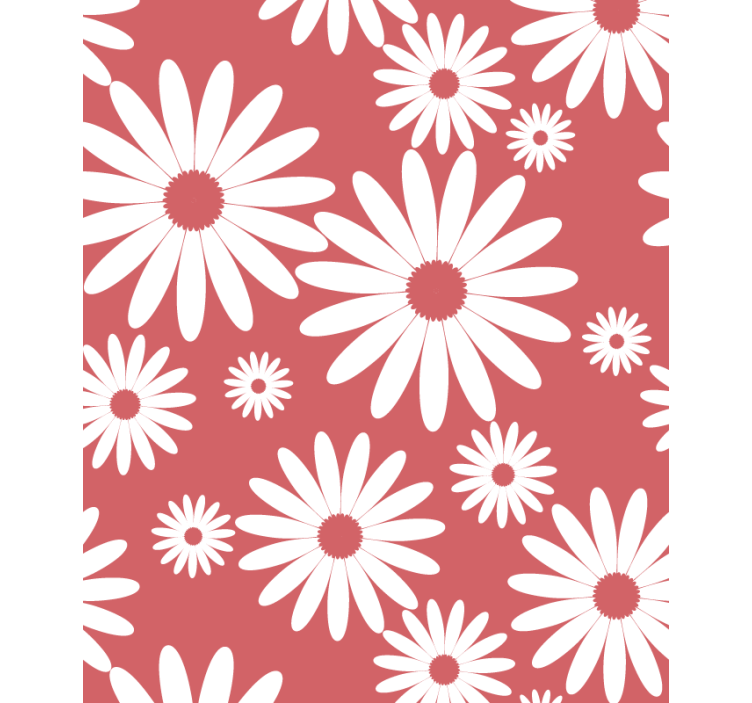 Toile fenêtre fleurs et plantes motif de marguerite blanche - TenStickers
