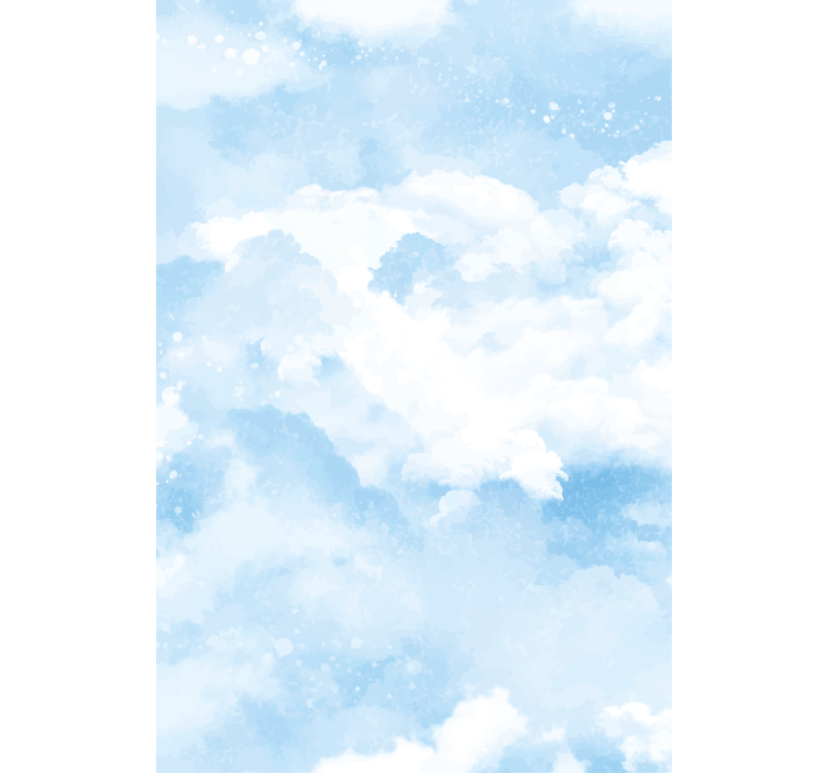 Toile fenêtre nuage design bleu doux - TenStickers