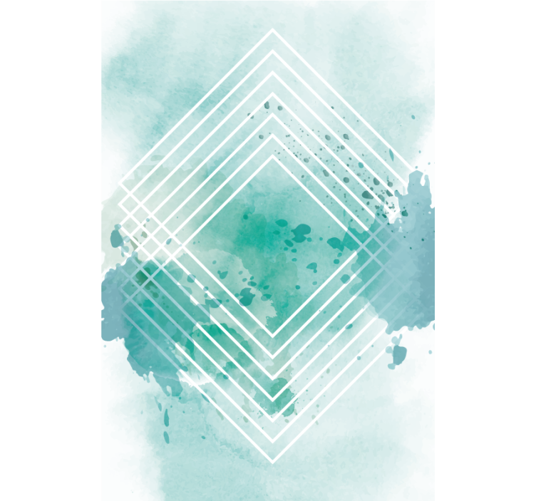Toile fenêtre moderne motif géométrique à l'aquarelle - TenStickers