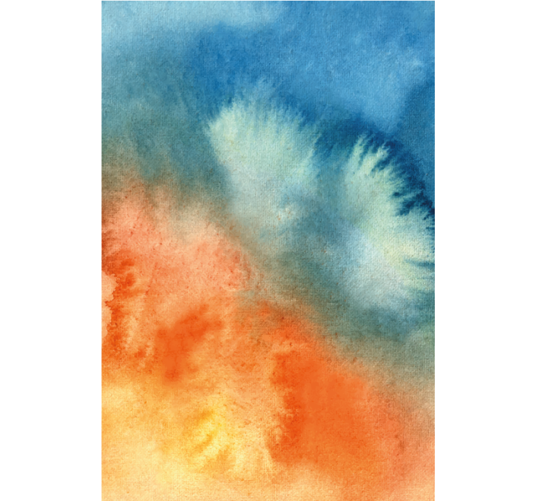 Stores pour couples Aquarelle abstraite bleu orange - TenStickers
