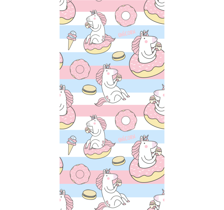 Toile fenêtre amusant délices de desserts de licorne - TenStickers