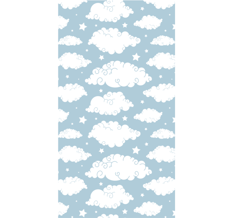 Toile fenêtre nuage nuages blancs duveteux - TenStickers