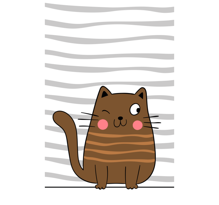 Toile fenêtre animaux charmant chat de dessin animé - TenStickers