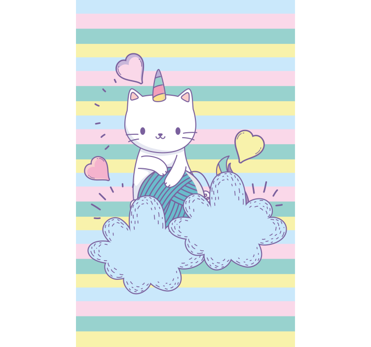 Stores enfants Chat licorne sur les nuages - TenStickers